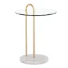 Kate White Marble, Gold And Glass Side Table -Furniture Store 313742 gold metal chairside table signature 01