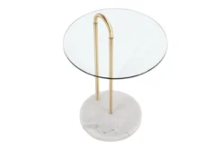 Kate White Marble, Gold And Glass Side Table -Furniture Store 313742 gold metal chairside table top 31