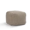 18X18X14 Natural Performance Knit Indoor Outdoor Pouf -Furniture Store 313867 natural polyester pouf signature 01