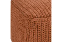 18X18X14 Terracota Performance Knit Indoor Outdoor Pouf -Furniture Store 313868 orange polyester pouf detail 44
