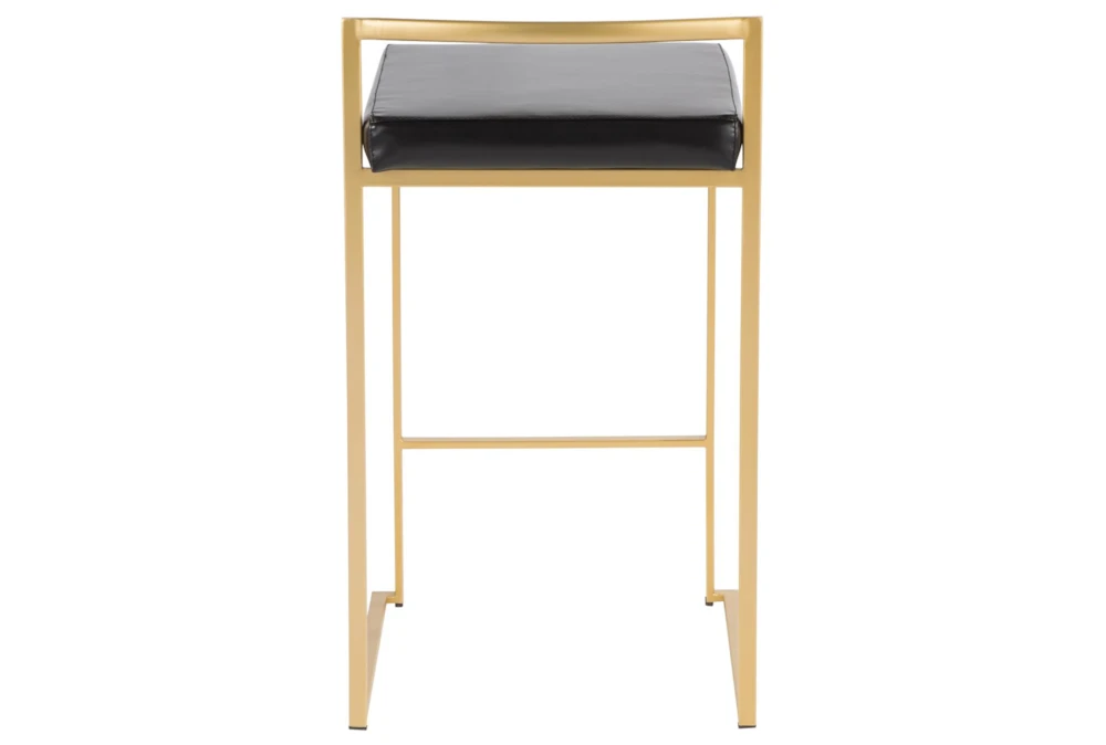 Ian Black Faux Leather Low Back Counter Stool Set Of 2 9 Ian Black Faux Leather Low Back Counter Stool Set Of 2 - Image 7