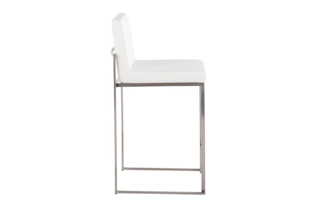 Ian White Faux Leather High Back Counter Stool Set Of 2 5 Ian White Faux Leather High Back Counter Stool Set Of 2 - Image 3