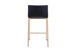 Cara Gold Metal And Black Faux Leather Counter Stool Set Of 2 -Furniture Store 314323 black faux leather counter height stool back 82