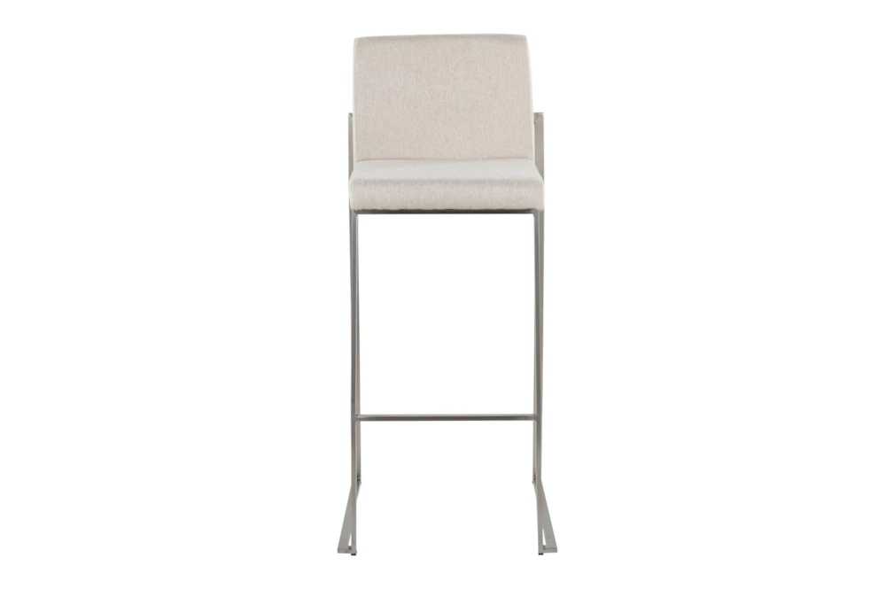 Ian Beige Fabric High Back Barstool Set Of 2 4 Ian Beige Fabric High Back Barstool Set Of 2 - Image 2