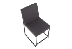 Ian Charcoal Fabric Black Steel Dining Chair Set Of 2 -Furniture Store 314380 grey polyester dining chair top 31