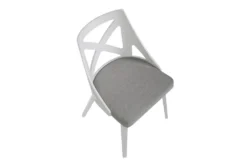 Ashton White Textured Wood And Light Grey Fabric Dining Chair Set Of 2 -Furniture Store 314419 grey polyester dining chair top 31