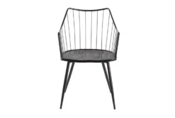 Walter Black Metal And Black Wood Dining Chair -Furniture Store 314430 black wood dining chair front 02