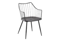 Walter Black Metal And Black Wood Dining Chair