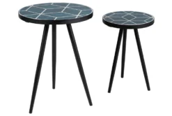 Claredon Teal/Black 2 Piece Accent Tables