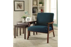 Davis Klein Azure Chair With Medium Espresso Frame -Furniture Store 316057 blue plywood accent chair room 85
