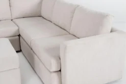 Basil Porcelain 125" Piece Sectional With Left Arm Facing Chaise & Ottoman -Furniture Store 316261 beige fabric living room set detail 44
