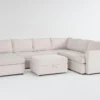 Basil Porcelain 125" Piece Sectional With Left Arm Facing Chaise & Ottoman -Furniture Store 316261 beige fabric living room set signature 01