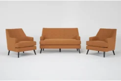 Celestino Copper Settee With 2 Accent Chairs