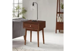 Leslie Mid-Century End Table -Furniture Store 317522 brown wood end table room 85