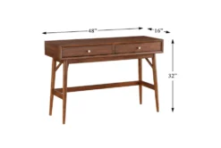 Leslie Mid-Century Console Table With Drawers -Furniture Store 317529 brown wood sofa table detail 44