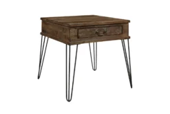 Pino End Table With Drawer And Hairpin Legs