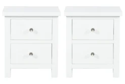 Larkin White 2 Drawer Nightstand Set Of 2