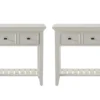 Presby White 1 Drawer Open Nightstand With USB Set Of 2