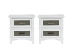 Cheyenne White 2 Drawer Nightstand Set Of 2