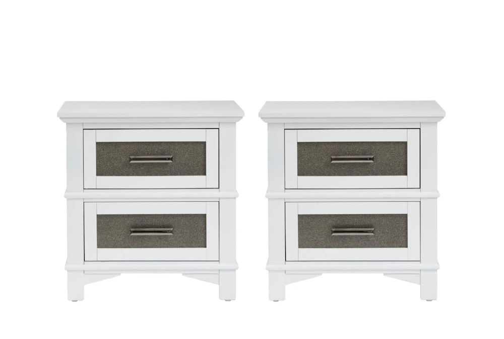 Cheyenne White 2 Drawer Nightstand Set Of 2 3 Cheyenne White 2 Drawer Nightstand Set Of 2