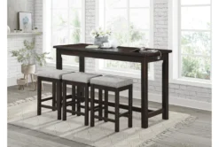 Stacy Brown 67" Counter Set For 3 -Furniture Store 318605 brown wood counter height set room 85