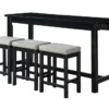 Stacy Black 67" Counter Set For 4 -Furniture Store 318743 black wood counter height set signature 01