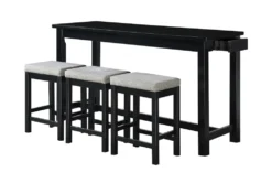 Stacy Black 67" Counter Set For 4
