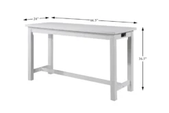 Stacy White 67" Counter Set For 3 -Furniture Store 319144 white wood counter height set detail 45