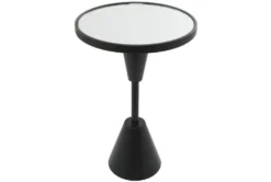 16 X 24" Black Metal Mirror Accent Table
