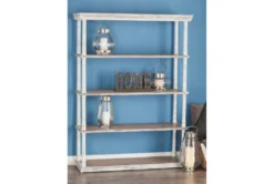 64" Brown Wood Farmhouse Shelving Unit -Furniture Store 320262 brown mdf bookcase room 85