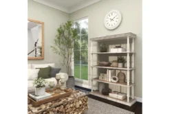 64" Brown Wood Farmhouse Shelving Unit -Furniture Store 320262 brown mdf bookcase room 93