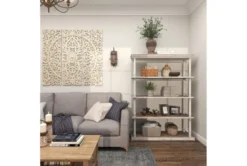 64" Brown Wood Farmhouse Shelving Unit -Furniture Store 320262 brown mdf bookcase room 95