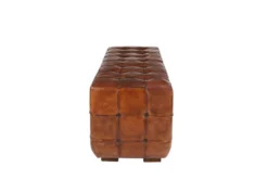 48" Brown Leather & Teak Wood Bench 18 48" Brown Leather & Teak Wood Bench -Furniture Store 320333 brown wood bench material 76