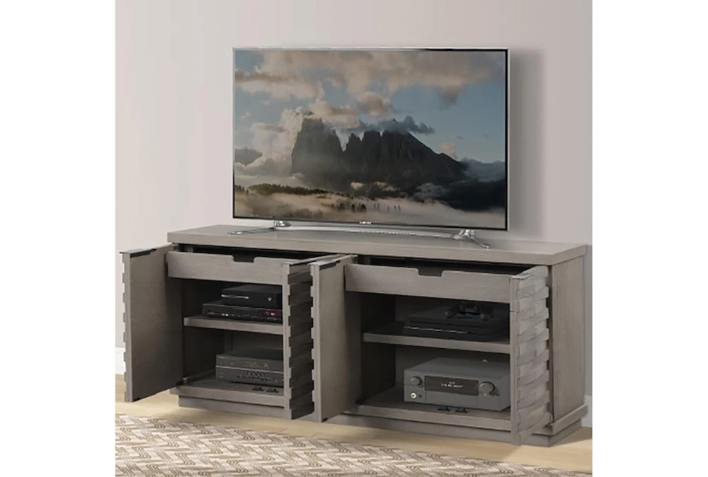 Hayward 76" Angled Door Grey Tv Stand 4 Hayward 76" Angled Door Grey Tv Stand - Image 2