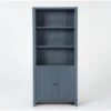 Westlawn 72" Blue Bookcase With Doors -Furniture Store 320494 blue wood bookcase signature 01