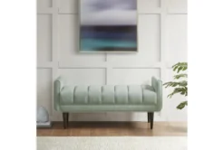 48" Seafoam Upholstered Modern Accent Bench -Furniture Store 320536 room 85