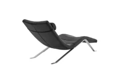 Tilda Black Velvet Chaise With Silver Base -Furniture Store 320642 black fabric chaise detail 45