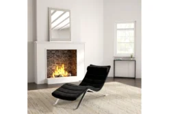 Tilda Black Velvet Chaise With Silver Base -Furniture Store 320642 black fabric chaise detail 51