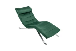 Tilda Green Velvet Chaise With Silver Base