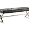 48" Black + Silver Faux Leather Bench 1 48" Black + Silver Faux Leather Bench -Furniture Store 320661 silver faux leather bench signature 01