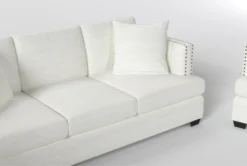 Kiara II Queen Sleeper/Loveseat/Chair Set -Furniture Store 321056 white fabric living room set detail 44