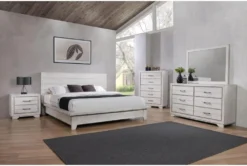 Wendi White Queen Platform Bed -Furniture Store 321521 white veneer bed room 85