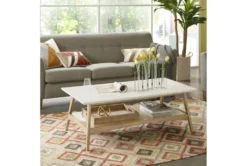 Zena Off-White/Natural Coffee Table With Storage -Furniture Store 321579 natural wood coffee table room 85