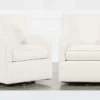 Katrina Beige Swivel Glider Chairs, Set Of 2 2 Katrina Beige Swivel Glider Chairs, Set Of 2 -Furniture Store 322479 natural fabric swivel glider signature 01