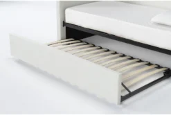 Emmerson II Sand Upholstered Twin Daybed With Trundle -Furniture Store 322516 white fabric daybed detail 44