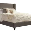 Alena Charcoal Queen Upholstered Shelter Bed