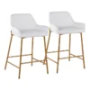 Danny Gold And White Counter Stool Set Of 2 2 Danny Gold And White Counter Stool Set Of 2 -Furniture Store 323621 signature 01