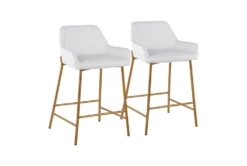 Danny Gold And White Counter Stool Set Of 2