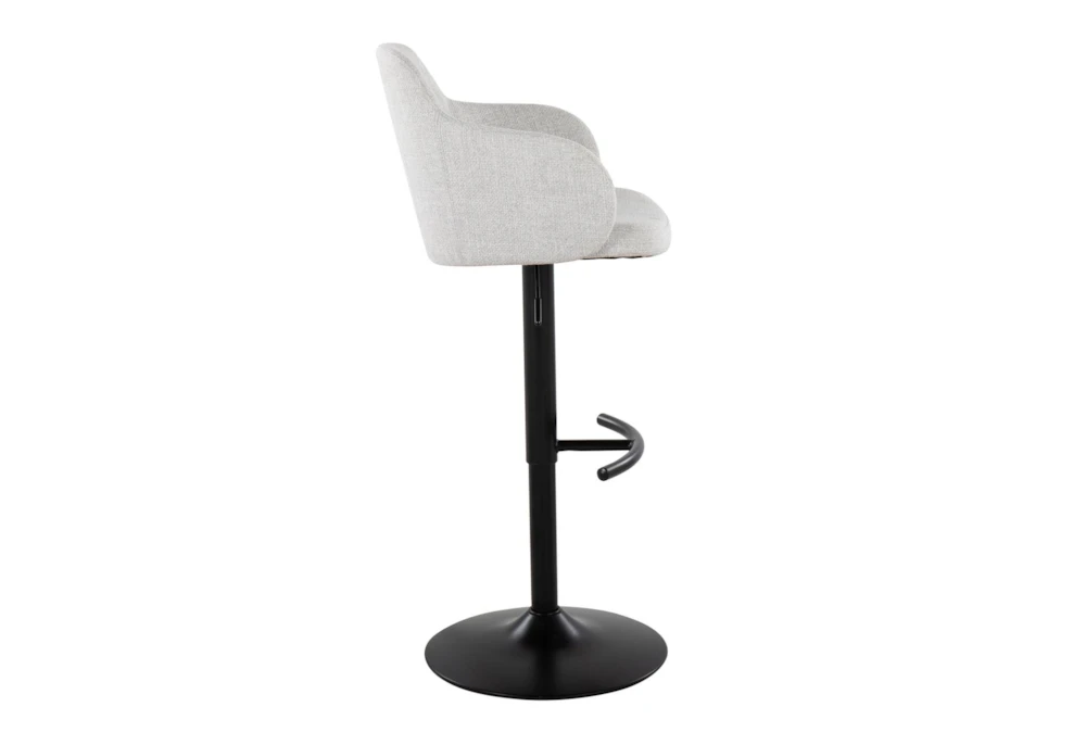 Bane Light Grey Upholstered Bar Stool Set Of 2 6 Bane Light Grey Upholstered Bar Stool Set Of 2 - Image 4