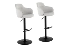 Bane Light Grey Upholstered Bar Stool Set Of 2